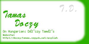 tamas doczy business card